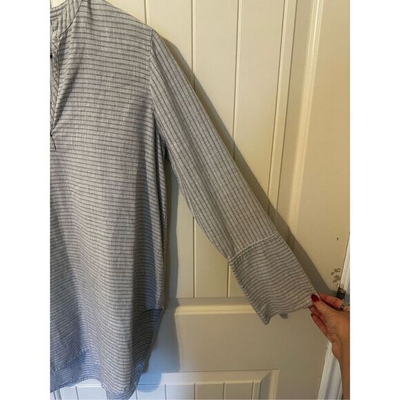 Madewell Split Cuff Gray Cotton Tunic Women Top Weathered Concrete Size XS H3939 - Picture 7 of 13